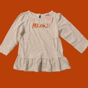 Girls Janie and Jack Long sleeve peplum top size 6